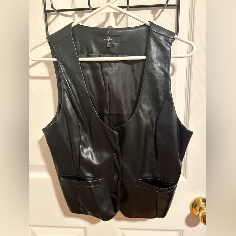 Vegan Leather Black Vest
